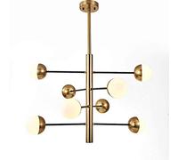 Chandeliers,Modern Industry Sputnik Chandelier,9 Gold Brushed Brass Industrial Vintage Glass Ball Ceiling Fixture/Golden./6 Light Fixture(8)