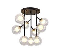 Chandeliers,Modern Industry Sputnik Chandelier,Seflush Ceiling Glass Shade Adjusable Hanging Chandeliering Fixture for Island Dining Room Kitchen Home/Black/9 Light Fixture(Black)