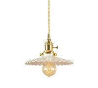 Chandeliers,Modern Pleated Umbrella Ceramics Lights Chandelier Simple Ceiling Light Fixture for Kitchen Island Dining Room Living Room Hallway