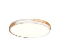 Chandeliers, Nordic Household Round LED Flush Mount with Wood Decoration Lamp Colorful Macarons Ceiling 4000K Neutral Light Lighting Fixture(White,15.7in)