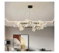 Chandeliers, Nordic Living Room Chandelier Full of Stars Restaurant Lamp Modern Net Celebrity Ring Magic Beans Creative Bedroom Pendant Light(Warm White,B-15 Heads)