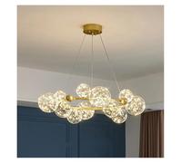 Chandeliers, Nordic Living Room Chandelier Full of Stars Restaurant Lamp Modern Net Celebrity Ring Magic Beans Creative Bedroom Pendant Light(Dimmable,12 Heads)