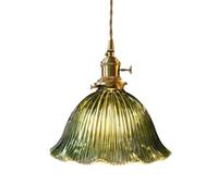 Chandeliers, Nordic Retro Warm Lightp, Glass Brass Light with E27 Basesfor Bedroom Coffee Study/K Green/23Cm/9.1In