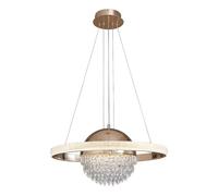 Chandeliers, Postmodern Light Luxury Simple Living Room Crystal Chandelier Designer Creative Circular Restaurant Bedroom LED Luminaire(Warm Light,Rose D80 X H35CM)