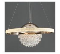 Chandeliers, Postmodern Light Luxury Simple Living Room Crystal Chandelier Designer Creative Circular Restaurant Bedroom LED Luminaire(Warm Light,K Gold D80 X H35CM)