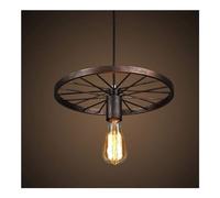 Chandeliers, Retro Led Iron Wheel Industrialp Hangilights Farmhouse Lightiwith Rustic for Kitchen Diniliviroom Restaurant Bar Cafe/Rust Color/a