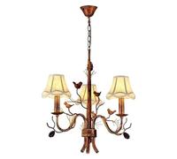 Chandeliers Rustic Chandelier Style V-intage Pendant Lights Fabric Shade Brown Crack Antique Finish Hanging Chandelier,Kitchen Light