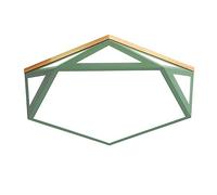 Chandeliers, Tri-Color Dimming LED Fixture Japanese Lamp Home Hexagon Ceiling Lighting Energy Saving 3.1inch Panel Light for Bedroom, Bathroom(Green,42cm)