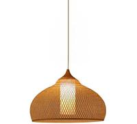 Chandeliers, V-intage Bamboo Woven Light Creative Chandeliers Decoration Farmhouse Lighting with Acrylic Inner Cover Pendant Lamp E27 Japanese Style Hanging for Tatami(55 * 40cm)