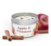 Chandelita Apple and Cinnamon Candle with Soy Wax to Stimulate Your Mind, Improve Mood, Help Focus and Natural Aphrodisiac - Apple and Cinnamon Scented Candle