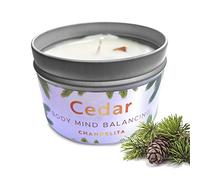 Chandelita Cedar Aromatherapy Scented Candle for Healing and to Purify The Spirit with Soy Wax to Fight Fatigue and Boredom