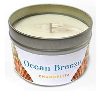 Chandelita Sea Breeze Scented Aromatic Candle with Seashells and Natural Soy Wax for Meditation and Relaxation
