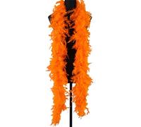 Chandelle Turkey Feather Boa 2 Yards 100g 200cm Long Feather Boa Fluffy Shawl Plume Scarf for DIY Craft Home Dancing Wedding Party Halloween Costume Decoration - Orange