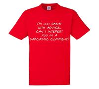 Chandler Advice Sarcastic Comment Friends Quote Sitcom f.r.i.e.n.d.s tv Show Mens Premium Funny Tshirt top Novelty Gift Present dad Red