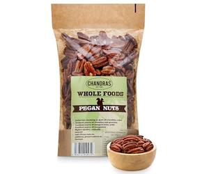 Chandra Whole Foods - Pecan Nuts 1KG - Low-GI Pecan Nut for Snacking, Smoothies, Baking & Cooking - Gluten-Free Keto Pecan Nuts, Rich in Protein & Vitamins & Antioxidants