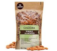 Chandra Whole Foods - Select Almonds 1kg to 350g - Blanched Almonds, Raw Almonds, Flaked Almonds, & Almond Flour - Gluten-Free, Keto, Protein, Vitamins & Fibre (10 KG pack of 1, Almonds)