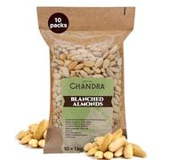 Chandra Whole Foods - Select Almonds 1kg to 350g - Blanched Almonds, Raw Almonds, Flaked Almonds, & Almond Flour - Gluten-Free, Keto, Protein, Vitamins & Fibre (10 kg (Pack of 1), Blanched Almonds)