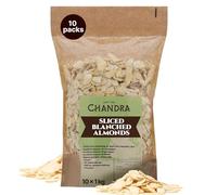 Chandra Whole Foods - Select Almonds 1kg to 350g - Blanched Almonds, Raw Almonds, Flaked Almonds, & Almond Flour - Gluten-Free, Keto, Protein, Vitamins & Fibre (10 kg (Pack of 1), Almond Flakes)