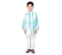 Chandrakala Kids Kurta Set for Boys Indian Ethnic Wear (KK119), Aqua White, 12 - 24 Months