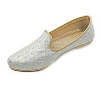 Chandrakala Punjabi Jutti for Men’s Shoes Wedding Khussa Traditional Handmade Ethnic Loafers (MF106-P), Off-white, 8 UK