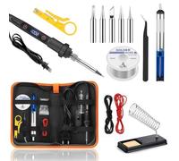 ChaneeHann Soldering Iron Set, Temperature Adjustable 180-500°C, 15-in-1 Soldering Iron with LCD Temperature Display, 80W Soldering Station for Beginners, Electronic Repair, DIY Projects