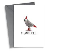 Chanel African Grey Birthday Card