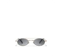 Chanel Chanel Ch4297H Oval Metal Sunglasses Black