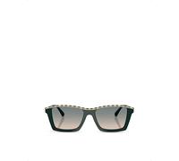 Chanel Chanel Ch5548Q Rectangle-Frame Acetate and Leather Sunglasses Green