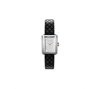 Chanel Chanel H6401 Boy·Friend Steel and Leather Quartz Watch Black & Silver