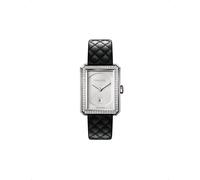 Chanel Chanel H6402 Boy·Friend Steel, Leather and 0.71ct Diamond Quartz Watch Black & Silver