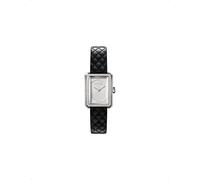 Chanel Boy-Friend Diamond Ladies' Black Leather Strap Watch