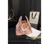 Chanel Drawstring Bucket Hobo Bag Lambskin 25cm 20cm