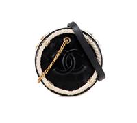 Chanel Preloved Crumpled Calfskin En Vogue Round Bag In Black Black