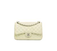 Chanel Preloved Jumbo Classic Caviar Double Flap In White White One Size