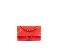 Chanel Preloved Medium Classic Velvet Double Flap In Red Red