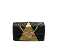 Chanel Women's Preloved Medium Croc Embossed Lambskin 2.55 Reissue Double Flap Bag in Black