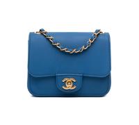 Chanel Preloved Mini Classic Caviar Pure Flap In Blue Blue One Size