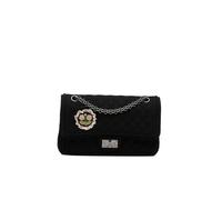 Chanel Preloved Reissue Wool Shoulder Bag In Black Black One Size