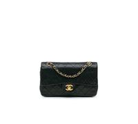 Chanel Preloved Small Classic Lambskin Double Flap In Black Black One Size