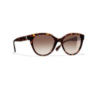 Chanel Woman Sunglass Butterfly Sunglasses CH5414 - Frame color: Dark Tortoise & Beige, Lens color: Brown