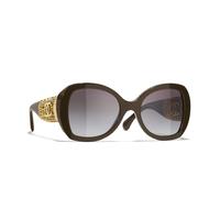 Chanel Woman Sunglass Butterfly Sunglasses CH5531A - Frame color: Dark Taupe, Lens color: Grey