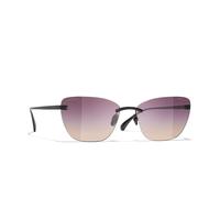Chanel Woman Sunglass Cat Eye Sunglasses CH4286T - Frame color: Black, Lens color: Brown & Violet