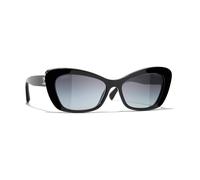 Chanel Woman Sunglass Cat Eye Sunglasses CH5481H - Frame color: Black & Gold, Lens color: Grey