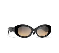 Chanel Woman Sunglass Oval Sunglasses CH5528 - Frame color: Black, Lens color: Grey & Brown