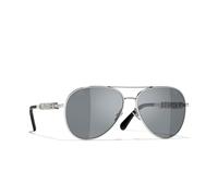 Chanel Woman Sunglass Pilot Sunglasses CH4284B - Frame color: Gold, Lens color: Dark Grey