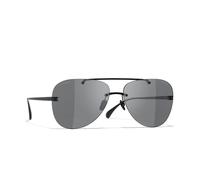 Chanel Woman Sunglass Pilot Sunglasses CH4285T - Frame color: Black, Lens color: Dark Grey