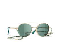 Chanel Woman Sunglass Pilot Sunglasses CH4291 - Frame color: Pale Gold, Lens color: Transparent