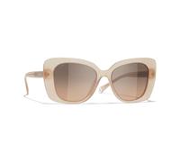 Chanel Woman Sunglass Rectangle Sunglasses CH5504 - Frame color: Dark Beige, Lens color: Light Brown