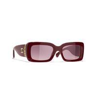 Chanel Woman Sunglass Rectangle Sunglasses CH5534 - Frame color: Browny Red, Lens color: Pink & Grey