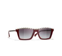 Chanel Woman Sunglass Rectangle Sunglasses CH5548Q - Frame color: Burgundy, Lens color: Grey